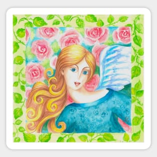 Angel Watercolor Painting Sticker